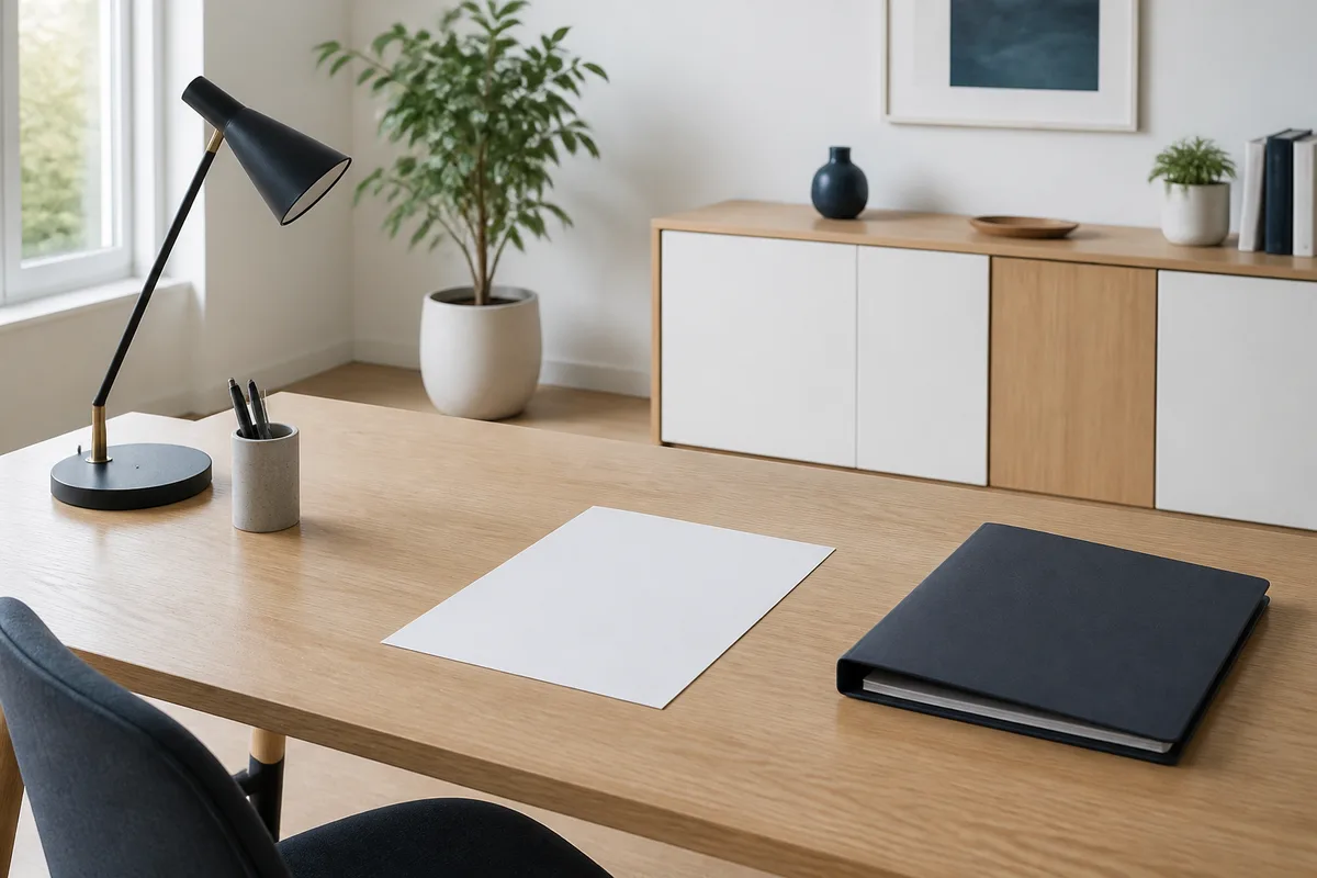 Conditions générales d'un contrat d'assurance posées sur une table, stylo et lunettes à côté des pages annotées